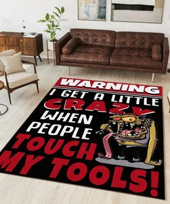 Rat Fink I Get A Little Crazy When People Touch My Tools Rug Hot Rod Rug for Garage