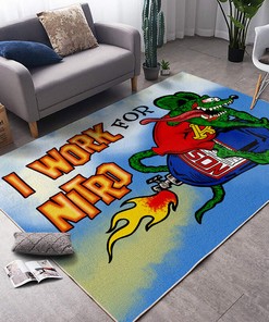 Rat Fink I Work for Nitro Rug Hot Rod Rug for Garage