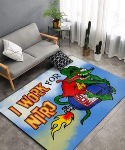 Rat Fink I Work for Nitro Rug Hot Rod Rug for Garage