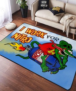 Rat Fink I Work for Nitro Rug Hot Rod Rug for Garage