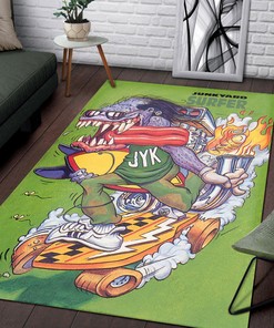 Rat Fink Junkyard Surfer Rug Hot Rod Rug for Garage