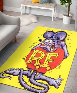 Rat Fink Logo Hot Rod Rug - Show Your Love for Rat Fink and Hot Rods