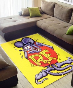 Rat Fink Logo Hot Rod Rug - Show Your Love for Rat Fink and Hot Rods