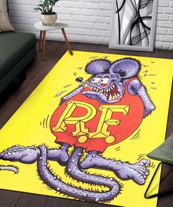 Rat Fink Logo Hot Rod Rug - Show Your Love for Rat Fink and Hot Rods