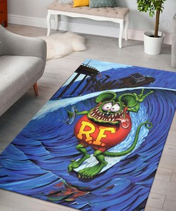 Rat Fink Love To Surf Rug Hot Rod Rug for Garage