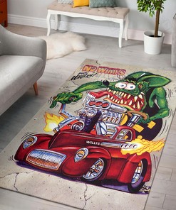 Rat Fink No Wimps for Willys Rug Hot Rod Rug for Garage