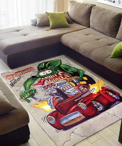 Rat Fink No Wimps for Willys Rug Hot Rod Rug for Garage