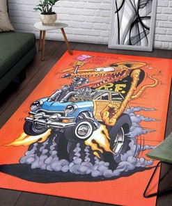 Rat Fink Once A Fink Always A Fink Rug Hot Rod Rug for Garage