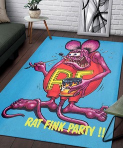 Rat Fink Party Rug Hot Rod Rug for Garage