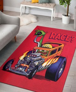 Rat Fink Race Hot Rod Area Rug Hot Rod Rug for Garage
