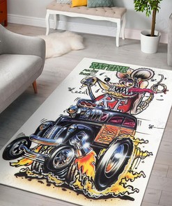 Rat Fink Racing Team Hot Rod Area Rug Hot Rod Rug for Garage