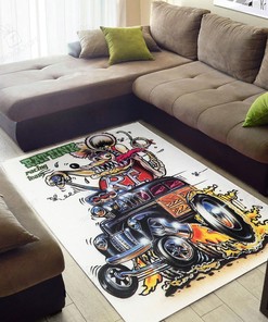 Rat Fink Racing Team Hot Rod Area Rug Hot Rod Rug for Garage