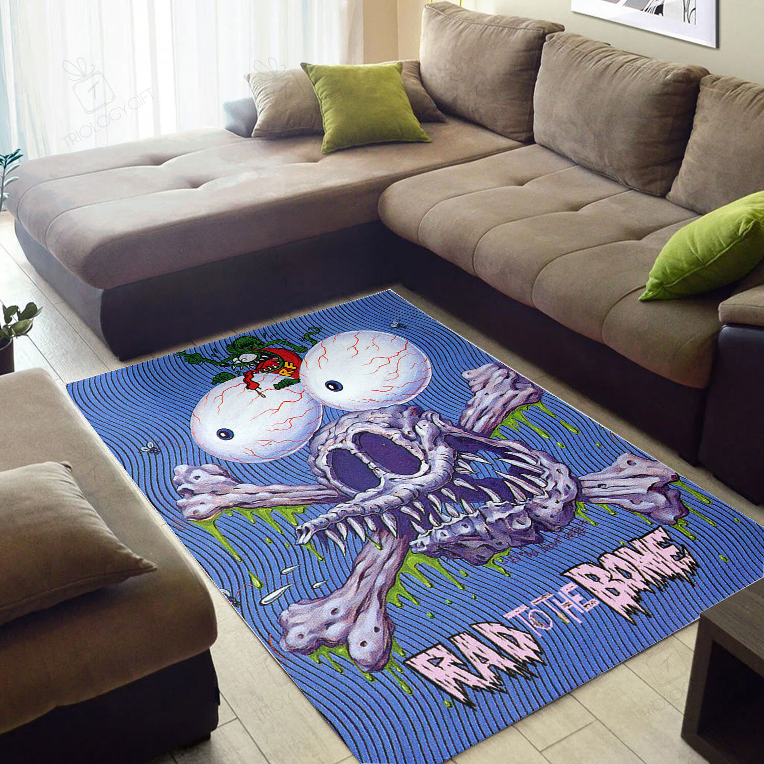Rat Fink Rad To The Bone Rug Hot Rod Rug for Garage