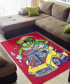 Rat Fink Riding Rat Fink Rug Hot Rod Rug for Garage