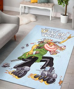 Rat Fink Roller Blades Will Mess Up Your Head Rug Hot Rod Rug for Garage