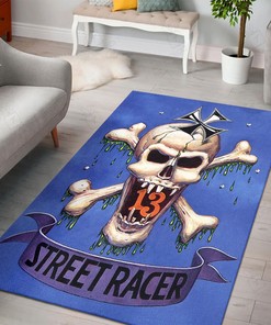 Rat Fink Street Racer Skull Rug Hot Rod Rug for Garage
