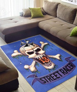 Rat Fink Street Racer Skull Rug Hot Rod Rug for Garage