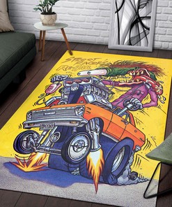 Rat Fink Street Racers Rehab Rug Hot Rod Rug for Garage