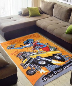 Rat Fink Too Mean To Live Too Young To Die Rug Hot Rod Rug for Garage