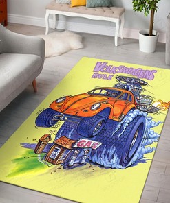 Rat Fink Volkswagens Rule Rug Hot Rod Rug for Garage