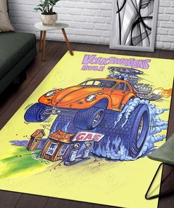 Rat Fink Volkswagens Rule Rug Hot Rod Rug for Garage