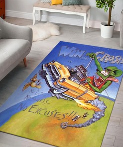 Rat Fink Win Or Crash Rug Hot Rod Rug for Garage