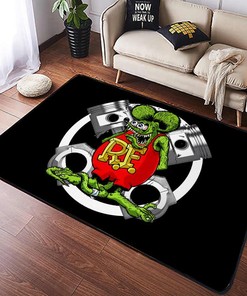 Rev Up Your Space with the Car Engine Rat Fink Rug - Perfect for Auto Enthusiasts