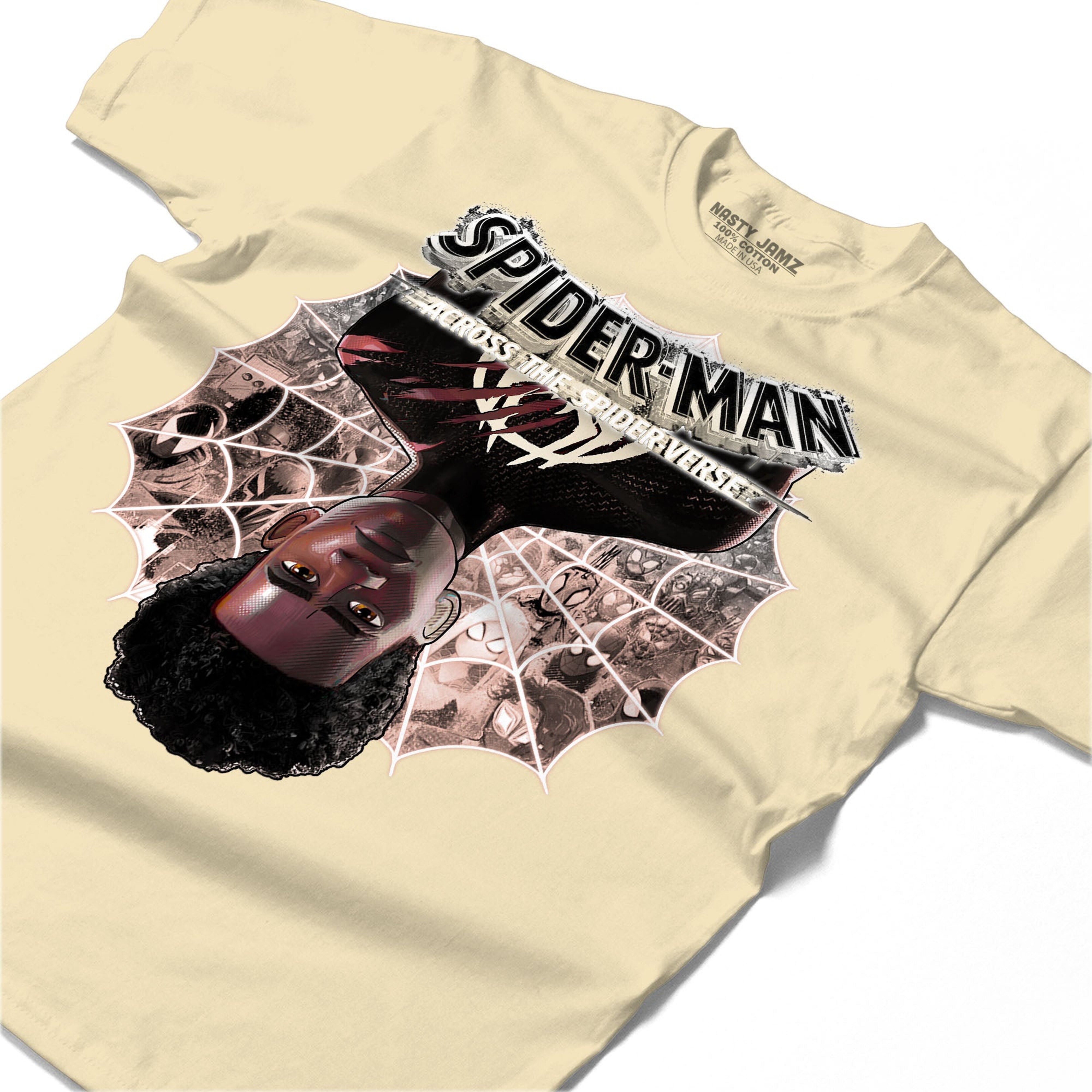 Reverse Spiderman Shirt Match Jordan 1 OG Washed Pink Shirt In Color Nature
