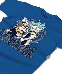 Rick And Morty Anti Social Shirt Match Jordan 1 High OG True Blue Shirt In Color Royal