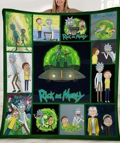 Rick And Morty Sitcom Cartoon Movie Quilt Blanket
