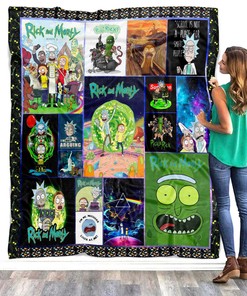 Rick and Morty Fleece Sherpa Blanket - Perfect Gift for Cartoon Fans