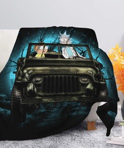 Rick and Morty Moonlight Halloween Jeep Blanket