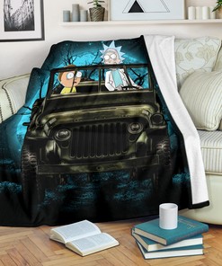 Rick and Morty Moonlight Halloween Jeep Blanket