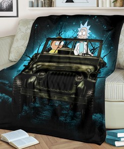 Rick and Morty Moonlight Halloween Jeep Blanket