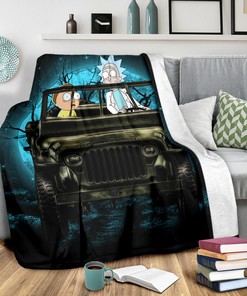 Rick and Morty Moonlight Halloween Jeep Blanket