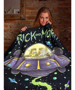 Rick and Morty Spaceship Fleece Blanket - Perfect for Home Decor and Picnics