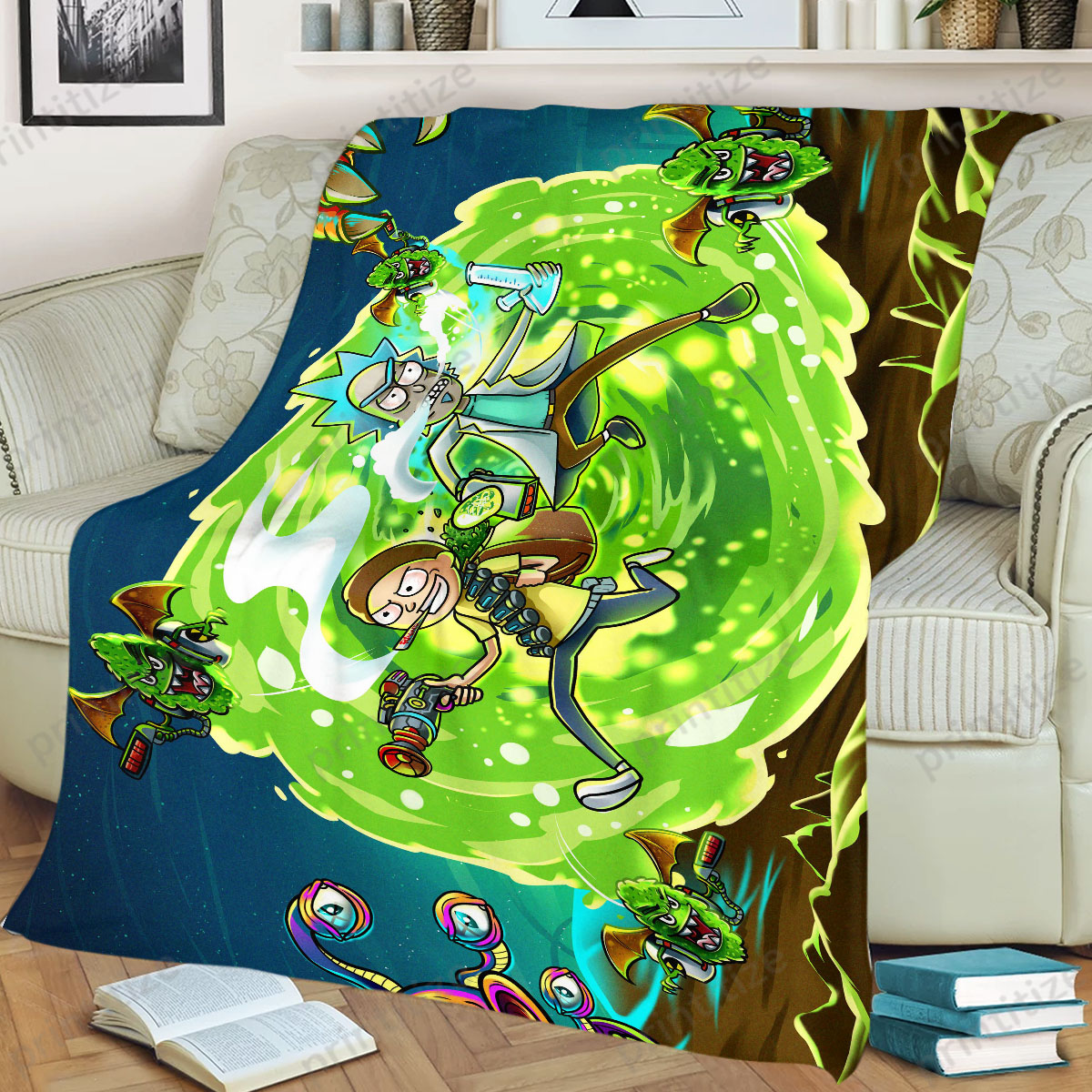 Rick and Morty in Another Dimension Blanket - Ideal for Home Decoration and Picnics