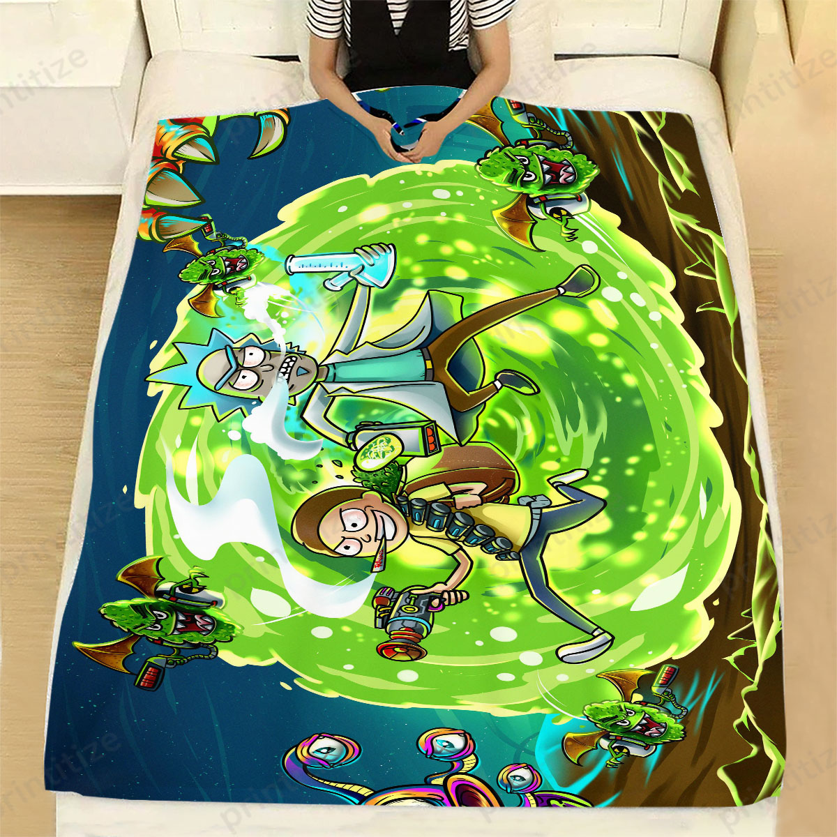 Rick and Morty in Another Dimension Blanket - Ideal for Home Decoration and Picnics