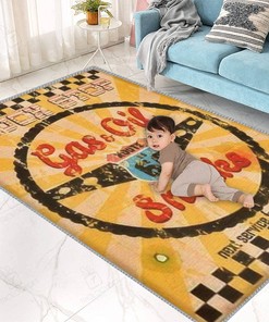 Route 66 Truck Stop Gas Oil Rug for Vintage Home Decor
