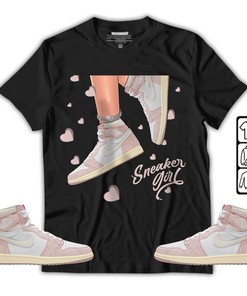 SNEAKER Girl Heart Unisex Sneaker Shirt Match Washed Pink 1s Tee, Jordan 1 High OG Washed Pink T-Shirt, Hoodie, Sweatshirt