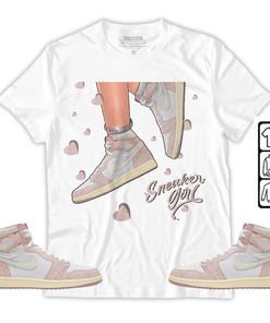 SNEAKER Girl Heart Unisex Sneaker Shirt Match Washed Pink 1s Tee, Jordan 1 High OG Washed Pink T-Shirt, Hoodie, Sweatshirt