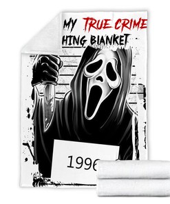 Scream Movies Blanket - True Crime Watching - Ghost Face Mugshot - Serial Killers