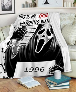 Scream Movies Blanket - True Crime Watching - Ghost Face Mugshot - Serial Killers