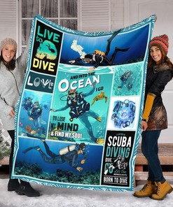 Scuba Diving Adventure Quilt Blanket - Great Gift for Diving Enthusiasts