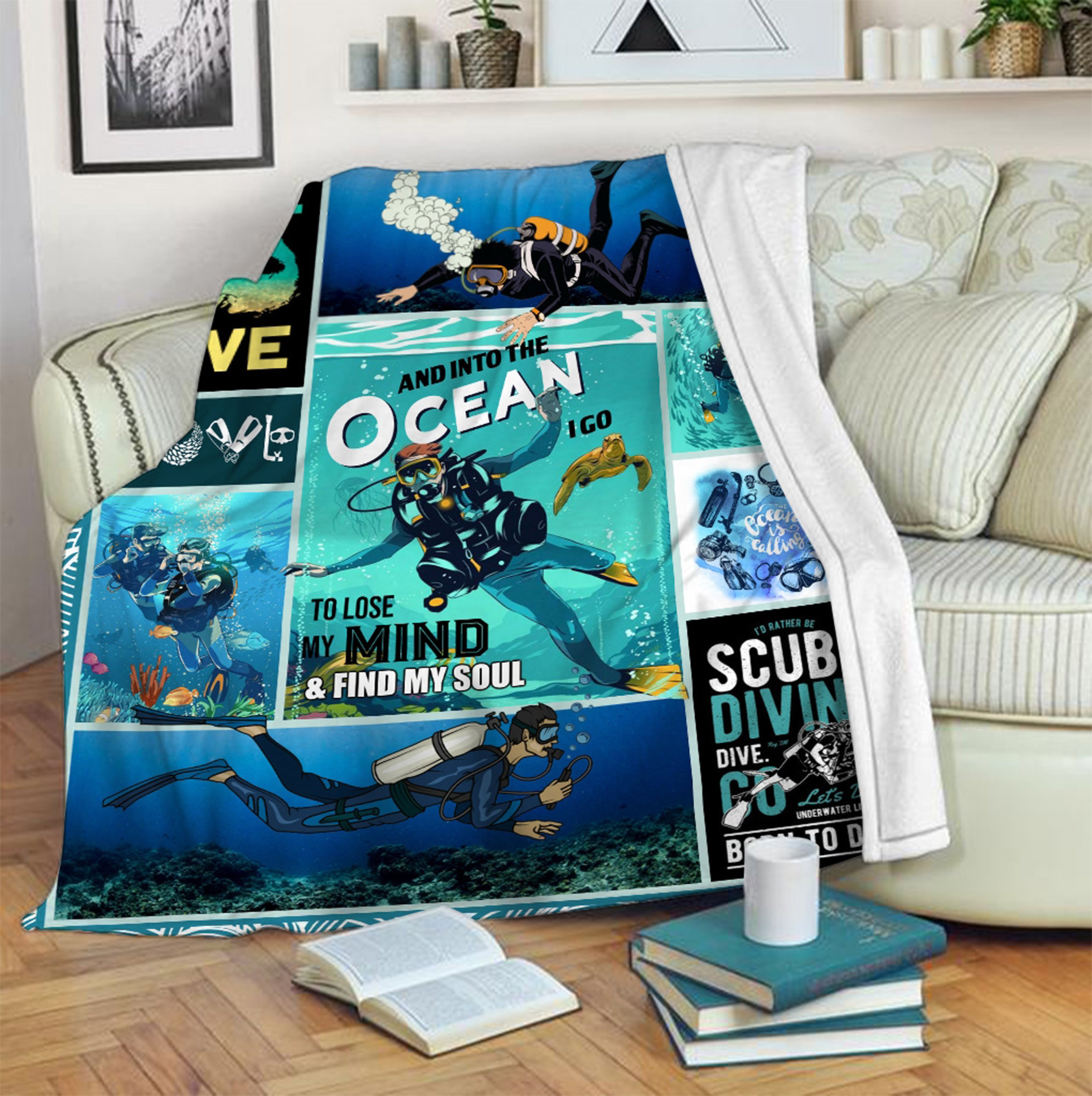 Scuba Diving Adventure Quilt Blanket - Great Gift for Diving Enthusiasts