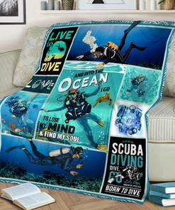 Scuba Diving Adventure Quilt Blanket - Great Gift for Diving Enthusiasts
