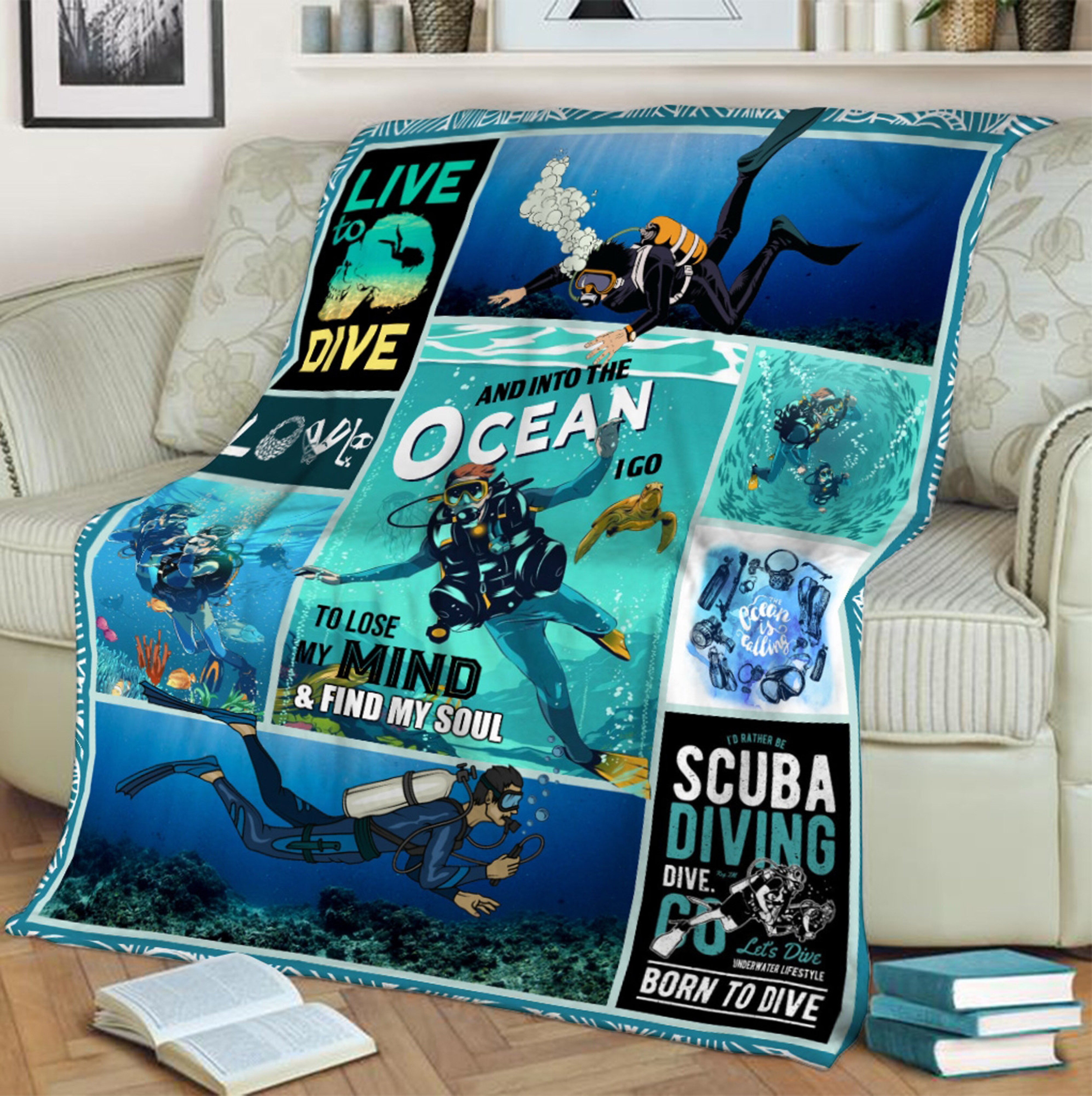 Scuba Diving Adventure Quilt Blanket - Great Gift for Diving Enthusiasts