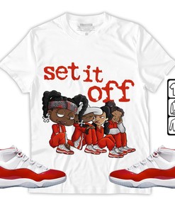 Set It Off Unisex Sneaker Shirt Match Cherry 11s Tee, Jordan 11 Retro Cherry T-Shirt, Hoodie, Sweatshirt