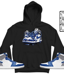 Shoe Dripping Unisex Sneaker Shirt Match True Blue 1s Tee, Jordan 1 High OG True Blue T-Shirt, Hoodie, Sweatshirt