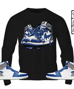 Shoe Dripping Unisex Sneaker Shirt Match True Blue 1s Tee, Jordan 1 High OG True Blue T-Shirt, Hoodie, Sweatshirt